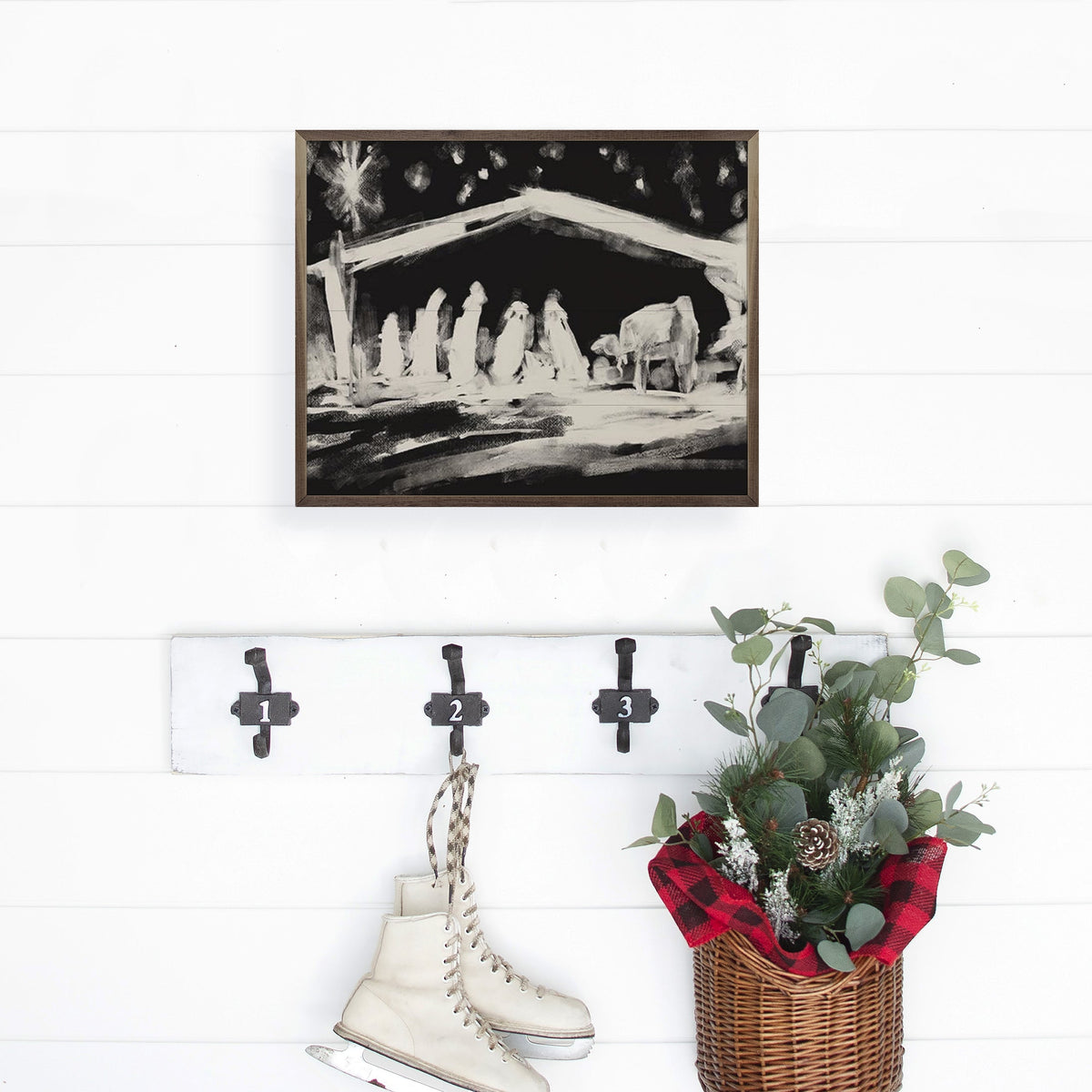 Moody Christmas 1 Nativity By Emily Wood Printed and Framed Wall Sign