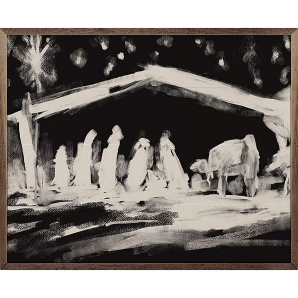 Moody Christmas 1 Nativity By Emily Wood Printed and Framed Wall Sign