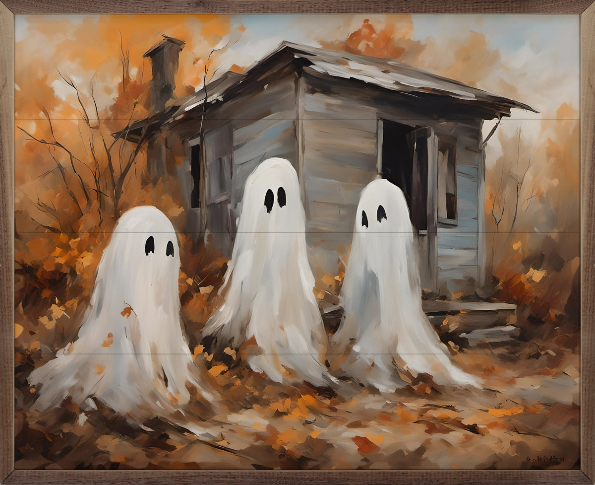 Three Ghost Companions Printed and Framed Wall Sign