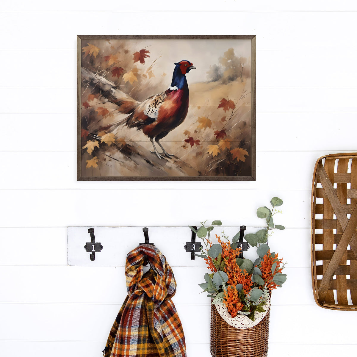 Fall Pheasant Printed and Framed Wall Sign