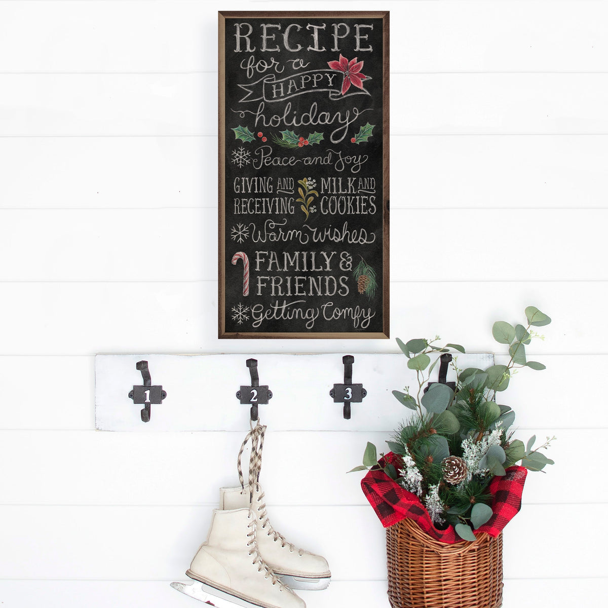 Christmas Chalk Recipe By Mary Urban Printed and Framed Wall Sign
