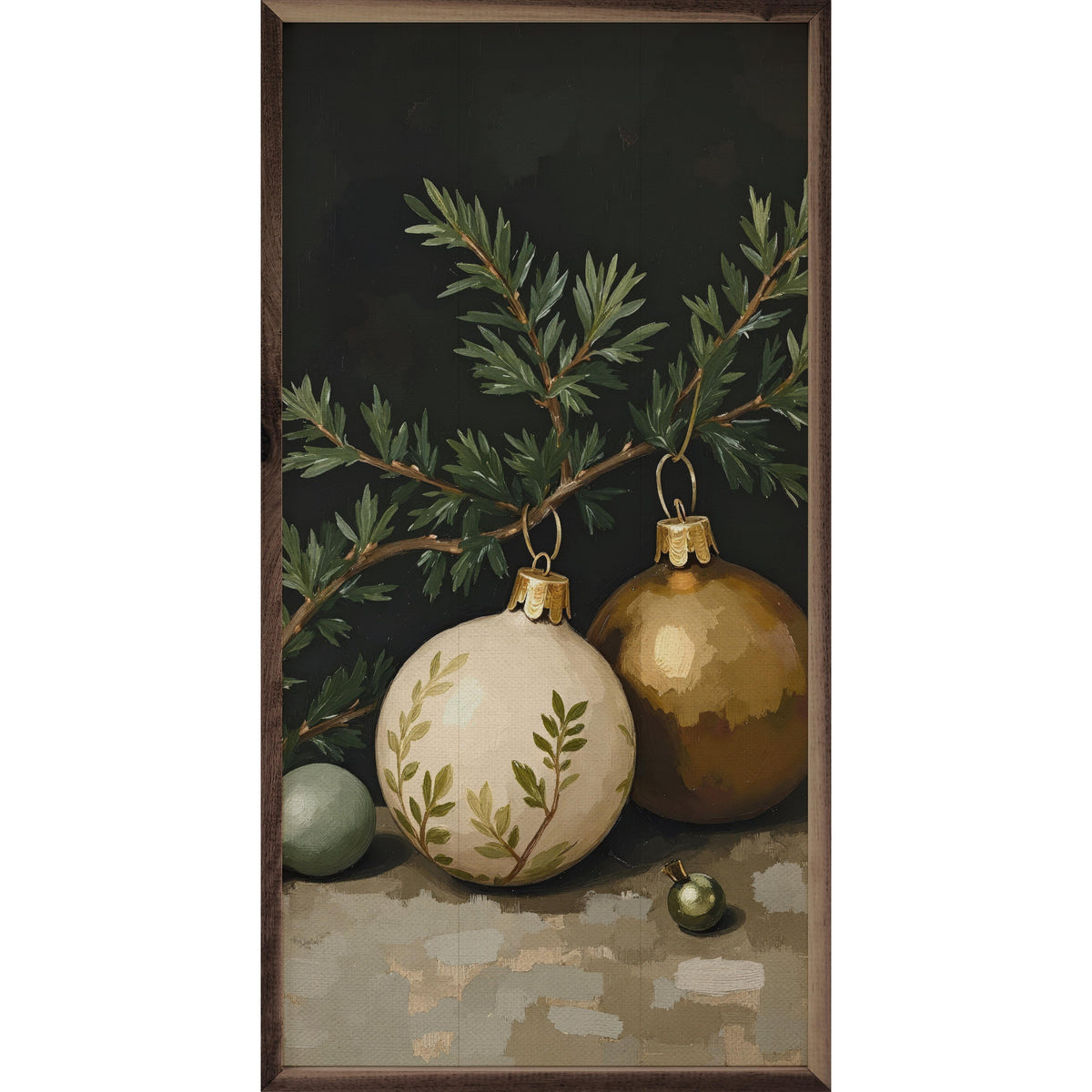 Gold And White Ornament Printed and Framed Wall Sign