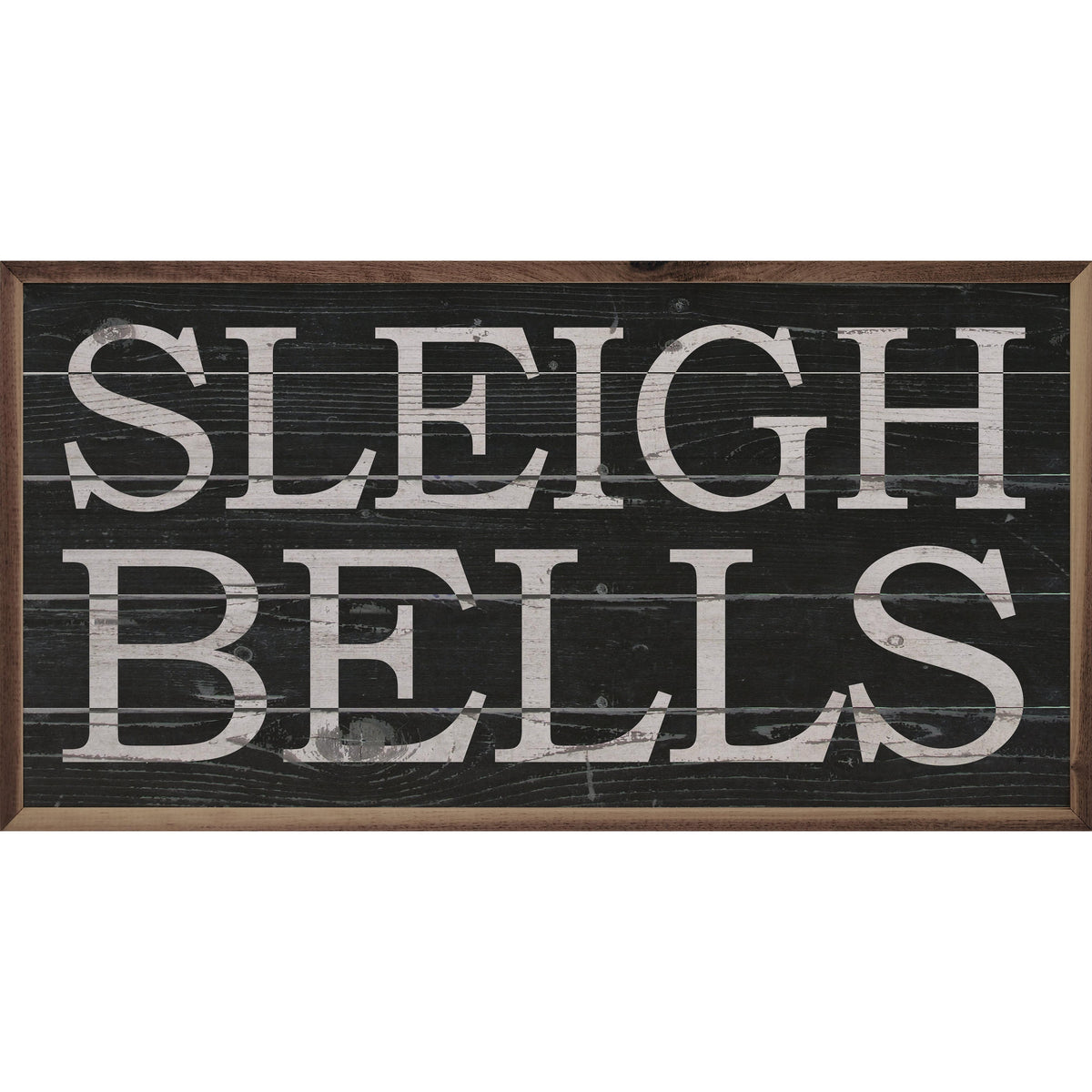 Black Sleigh Bells Printed and Framed Wall Sign