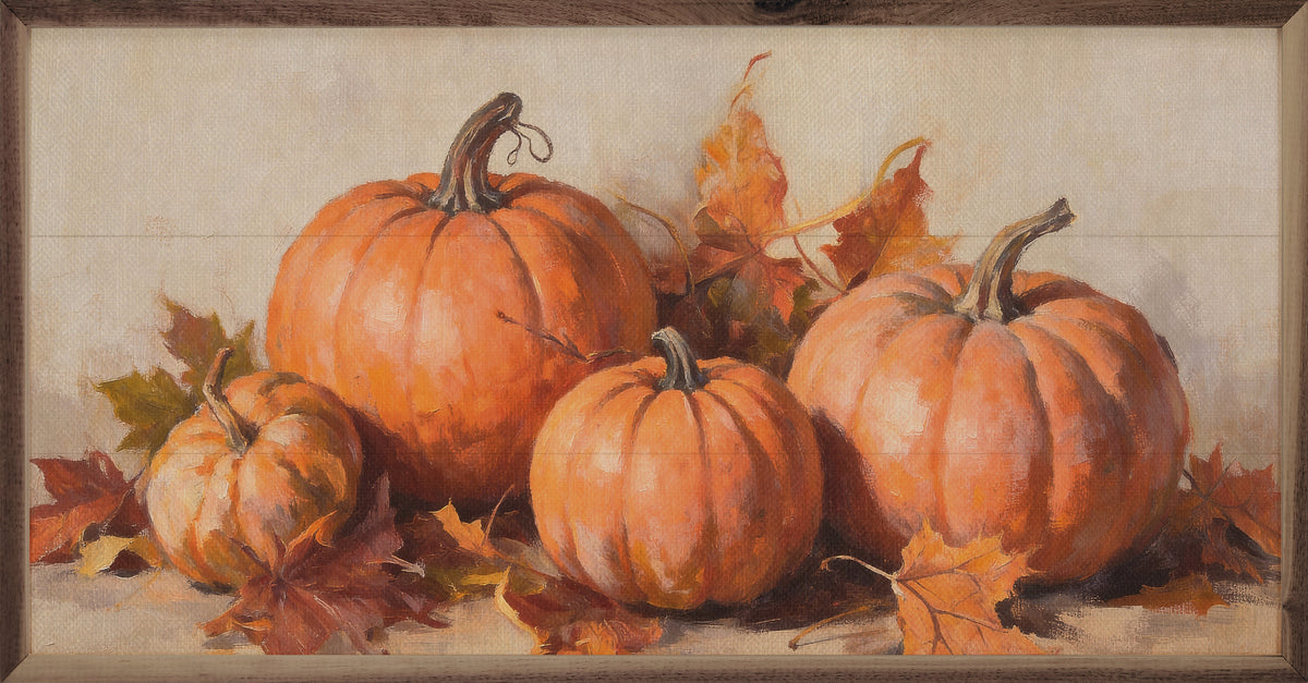 Classic Harvest Pumpkin Still Life Printed and Framed Wall Sign