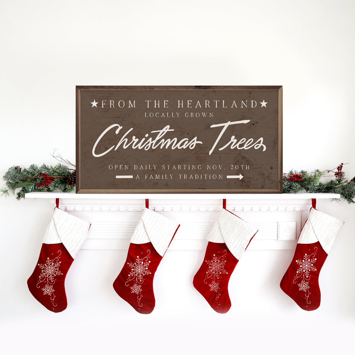 From The Heartland Christmas Trees Printed and Framed Wall Sign