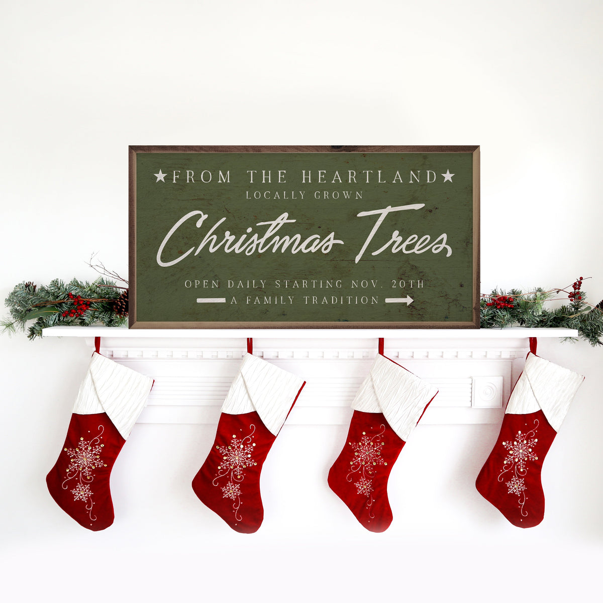 From The Heartland Christmas Trees Printed and Framed Wall Sign