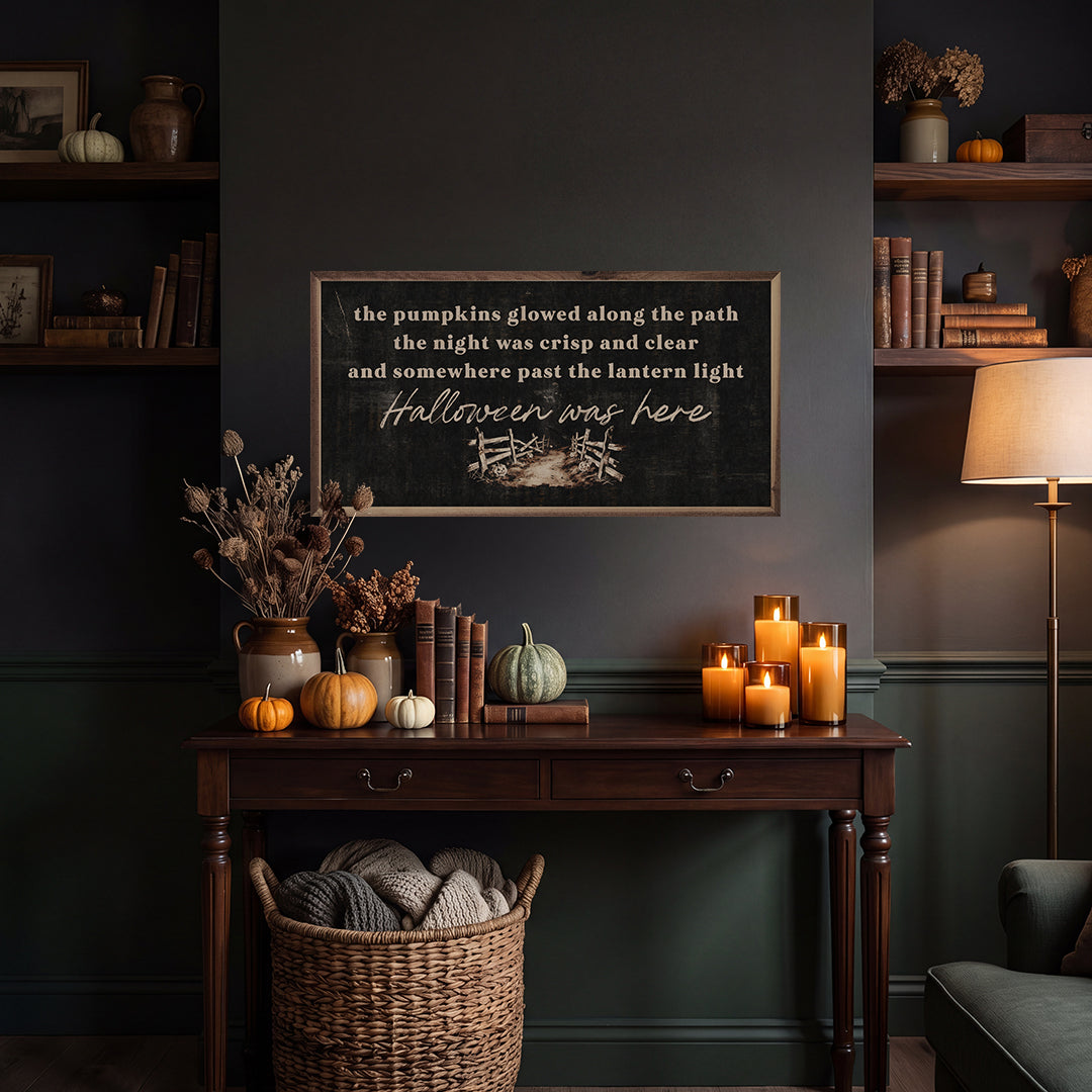 Halloween Was Here Printed and Framed Wall Sign