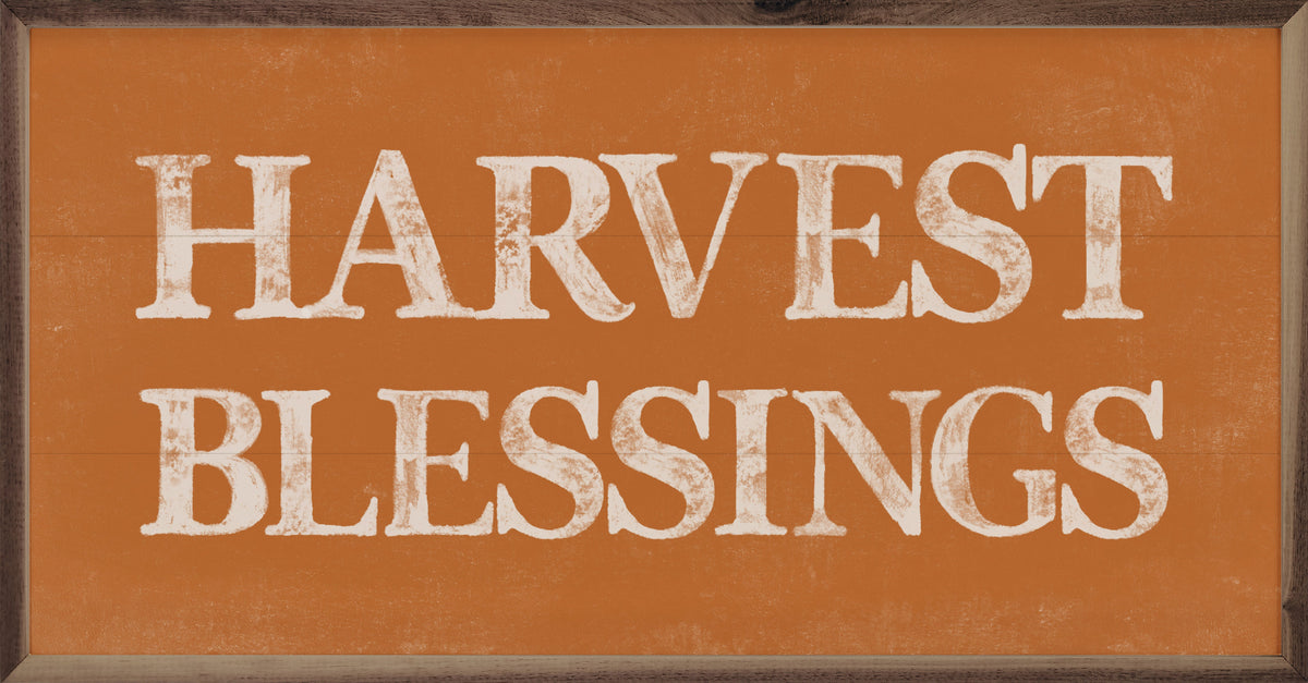 Harvest Blessings Orange Printed and Framed Wall Sign