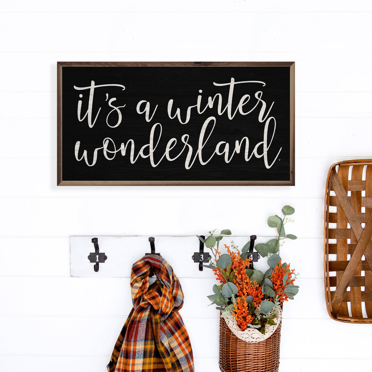 It's A Winter Wonderland Black Printed and Framed Wall Sign