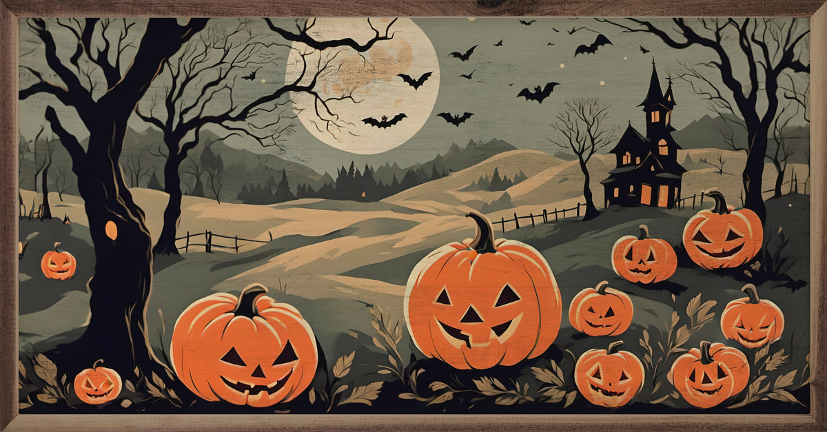 Jack O Lantern Family Printed and Framed Wall Sign