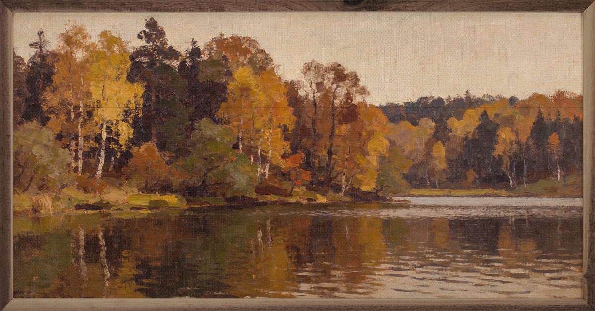 Lakeside Timber In Autumn Printed and Framed Wall Sign