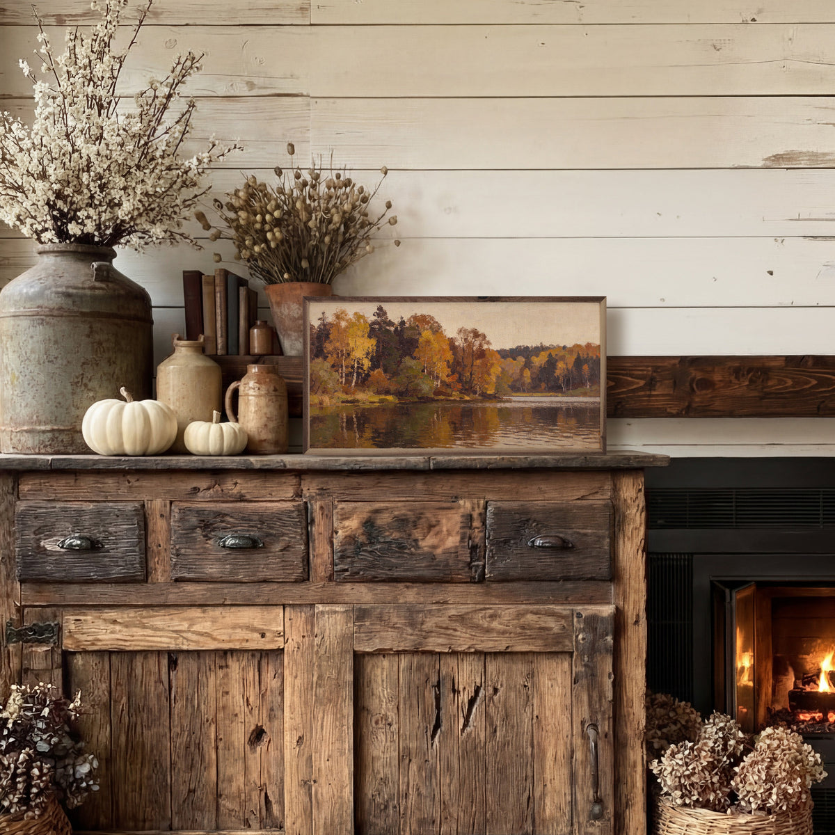 Lakeside Timber In Autumn Printed and Framed Wall Sign