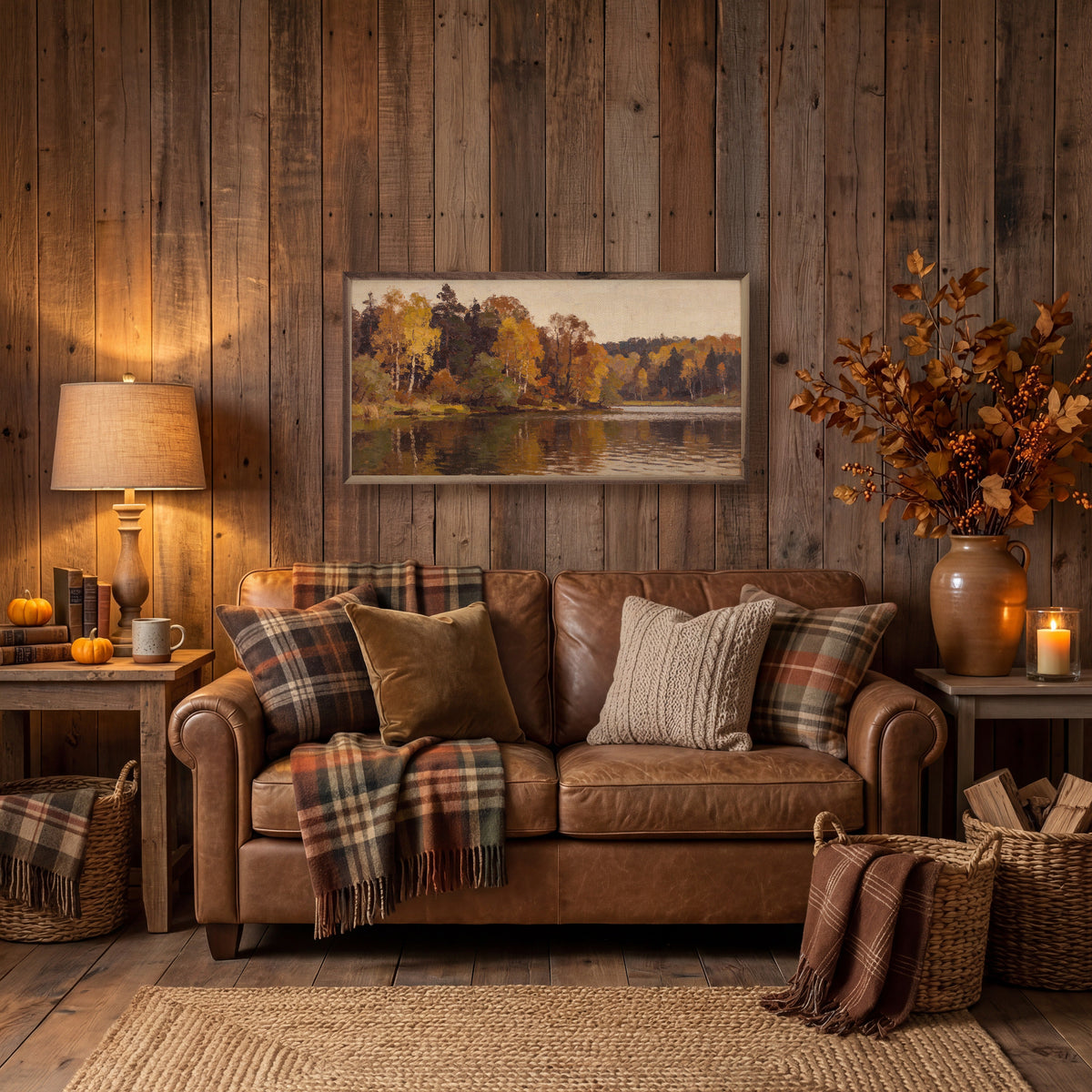 Lakeside Timber In Autumn Printed and Framed Wall Sign