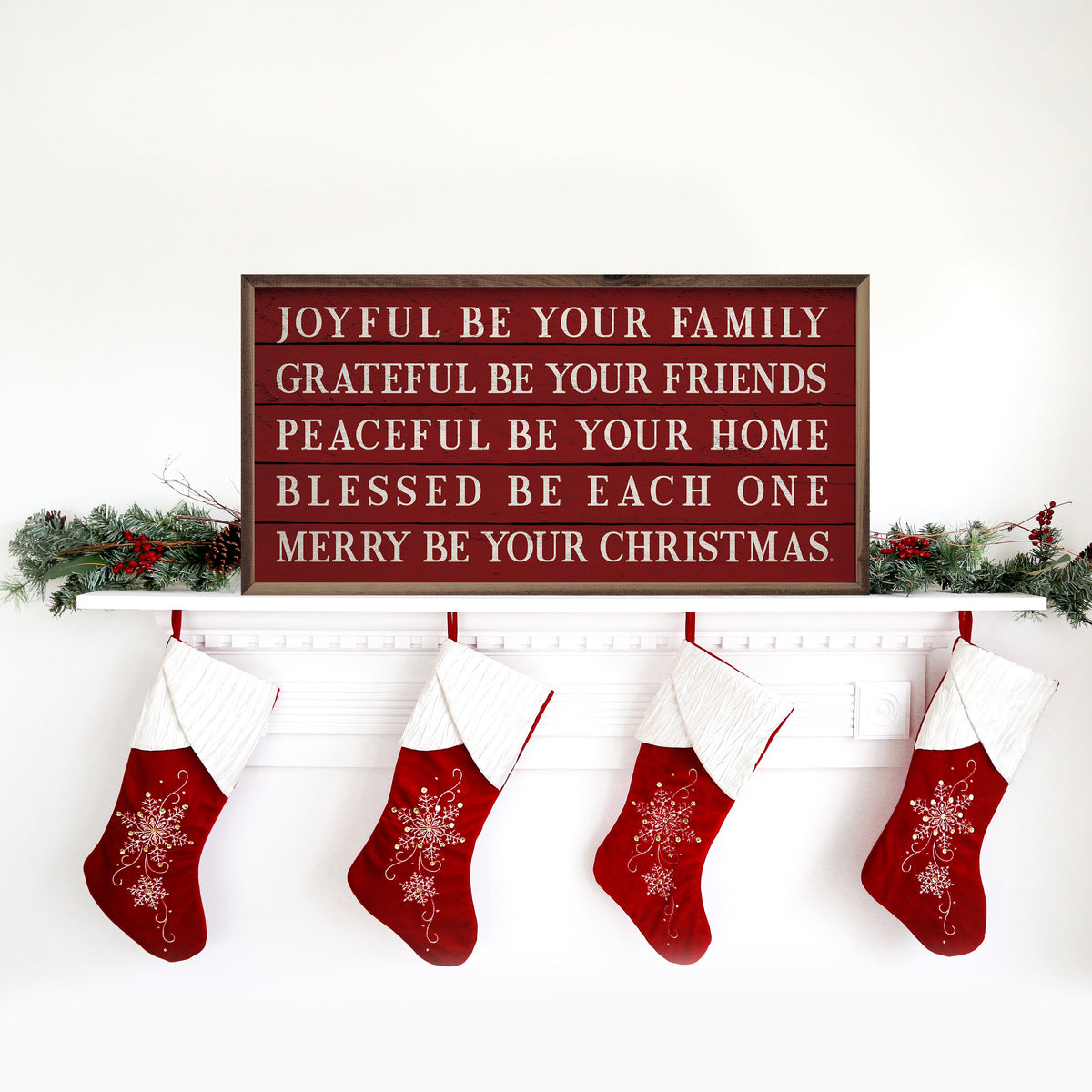 Merry Be Your Christmas Red Printed and Framed Wall Sign