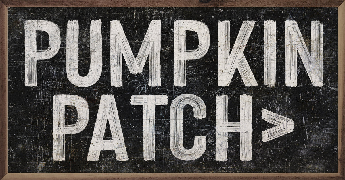 Pumpkin Patch Arrow Black Printed and Framed Wall Sign