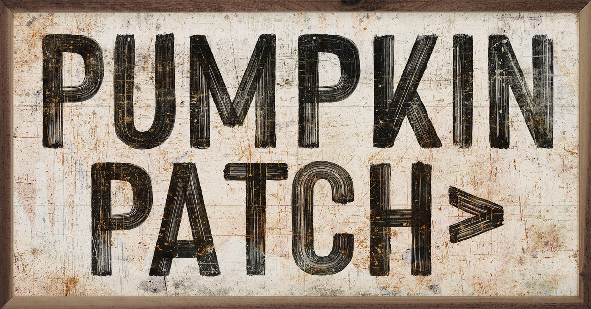 Pumpkin Patch Arrow White Printed and Framed Wall Sign