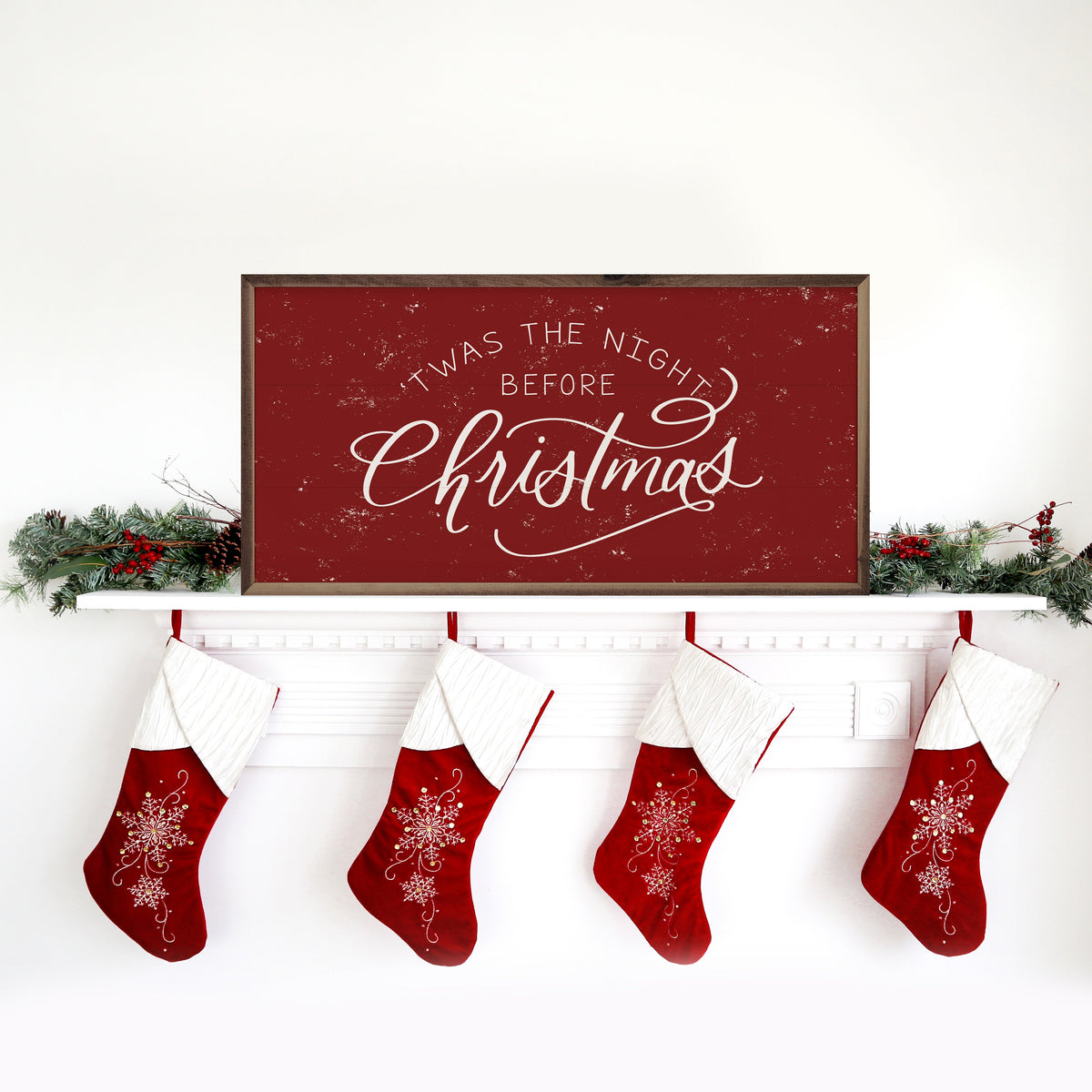 Twas The Night Before Christmas Printed and Framed Wall Sign