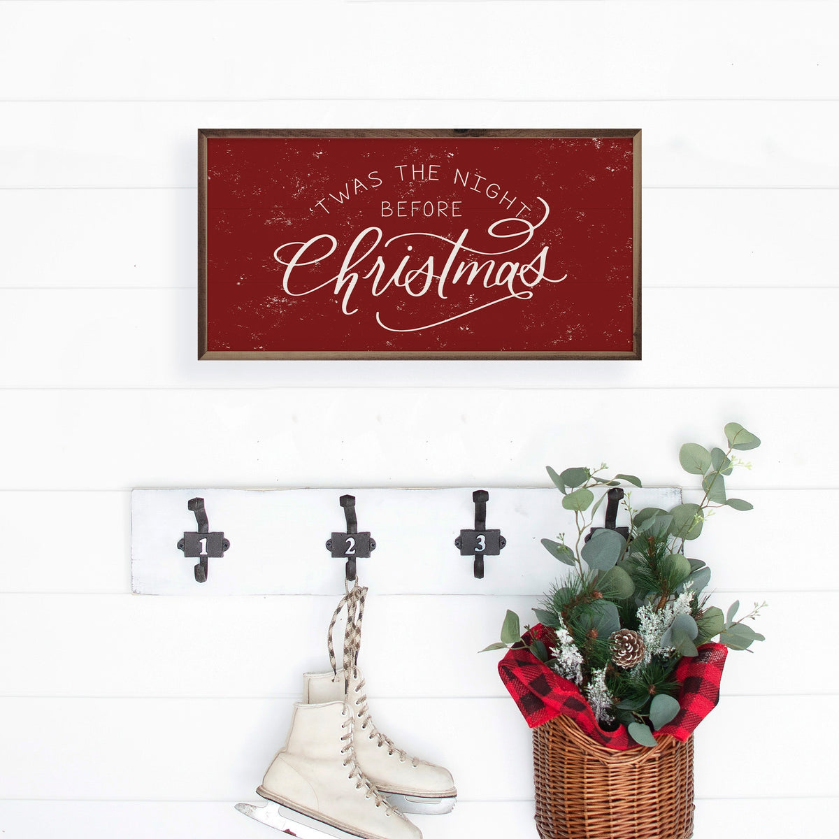 Twas The Night Before Christmas Printed and Framed Wall Sign