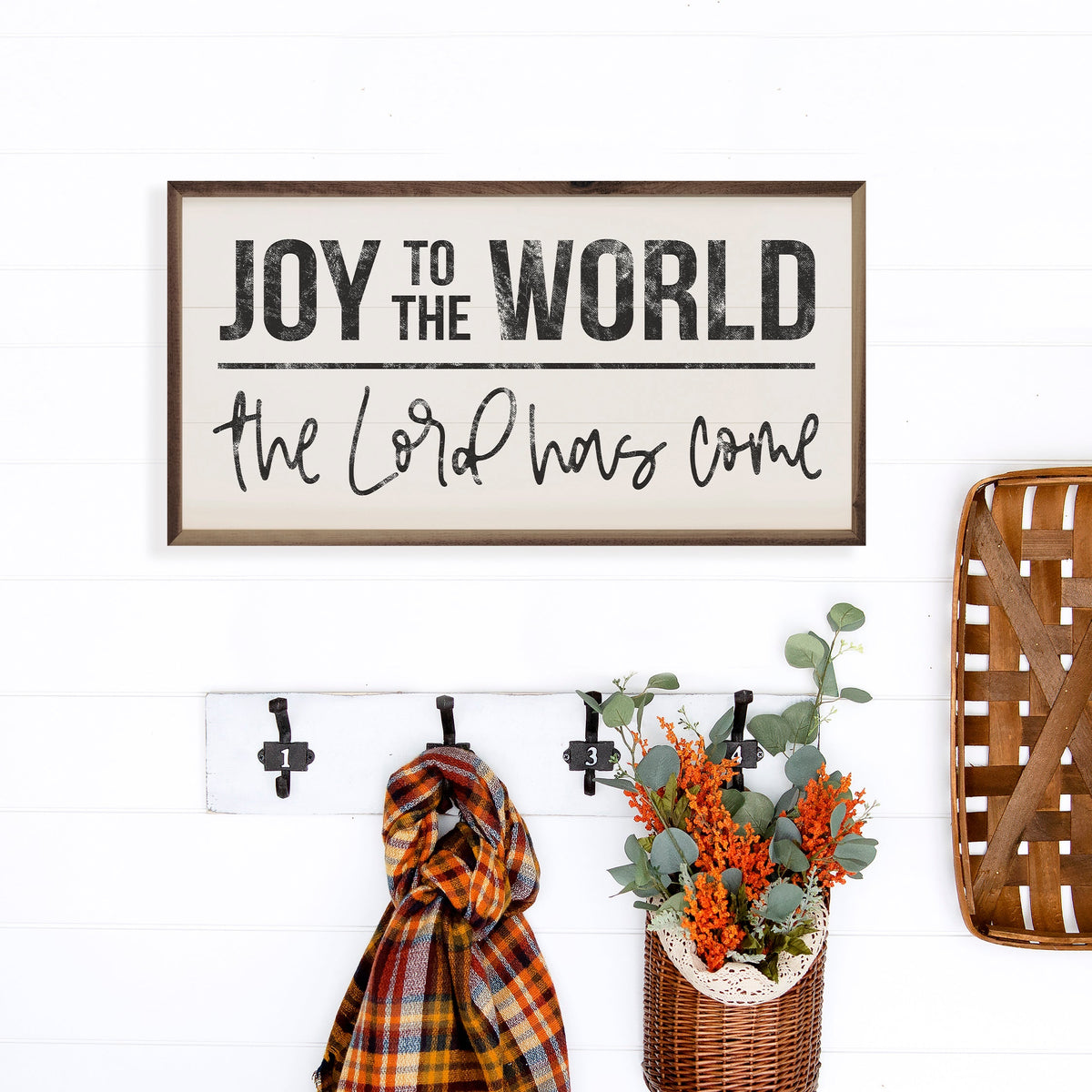 Joy To The World The Lord Has Come White Printed and Framed Wall Sign