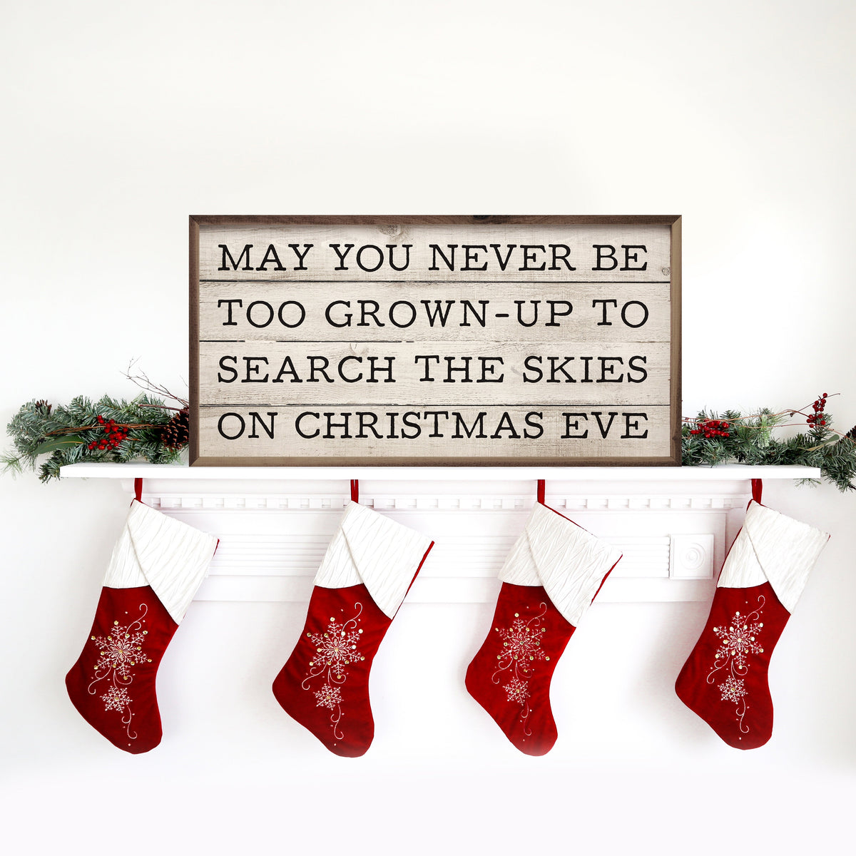 Never Be Too Grown Up Whitewash Printed and Framed Wall Sign