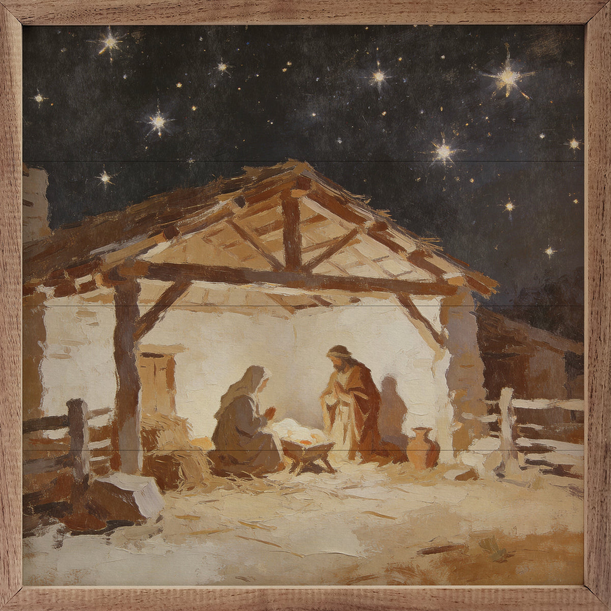 Bethlehem Under Stars Printed and Framed Wall Sign