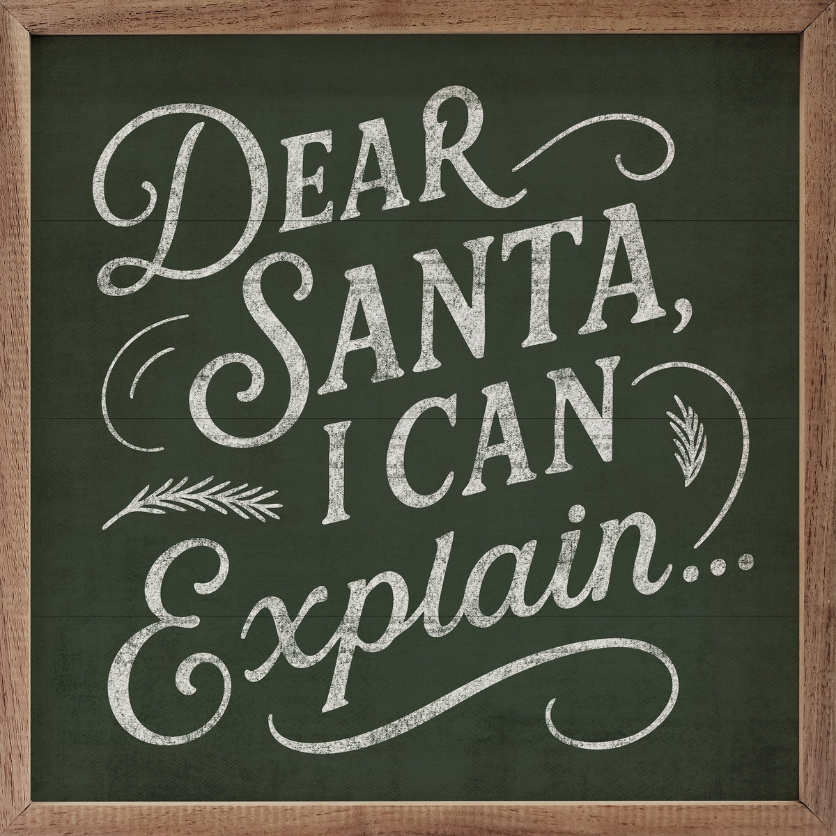 Dear Santa Printed and Framed Wall Sign