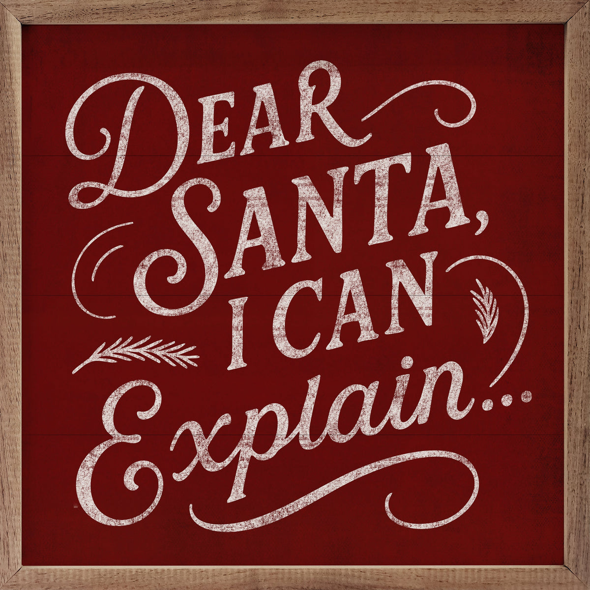 Dear Santa Printed and Framed Wall Sign