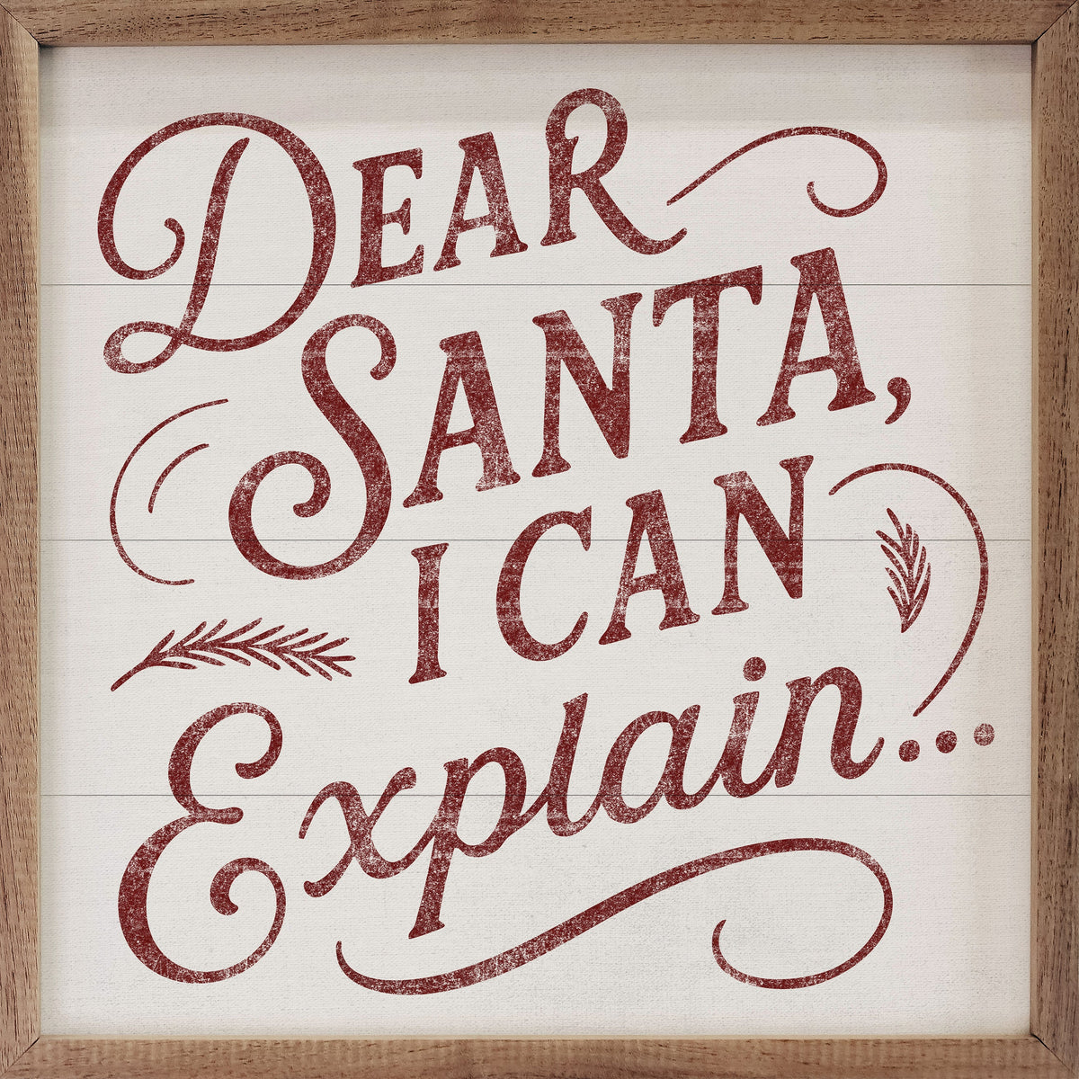 Dear Santa Printed and Framed Wall Sign