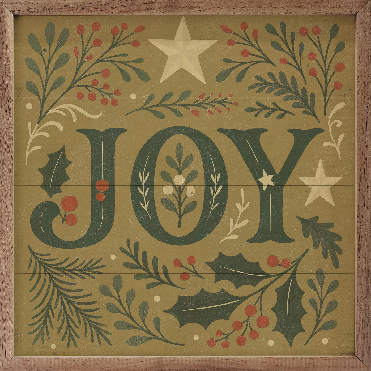 Decorative Joy Printed and Framed Wall Sign