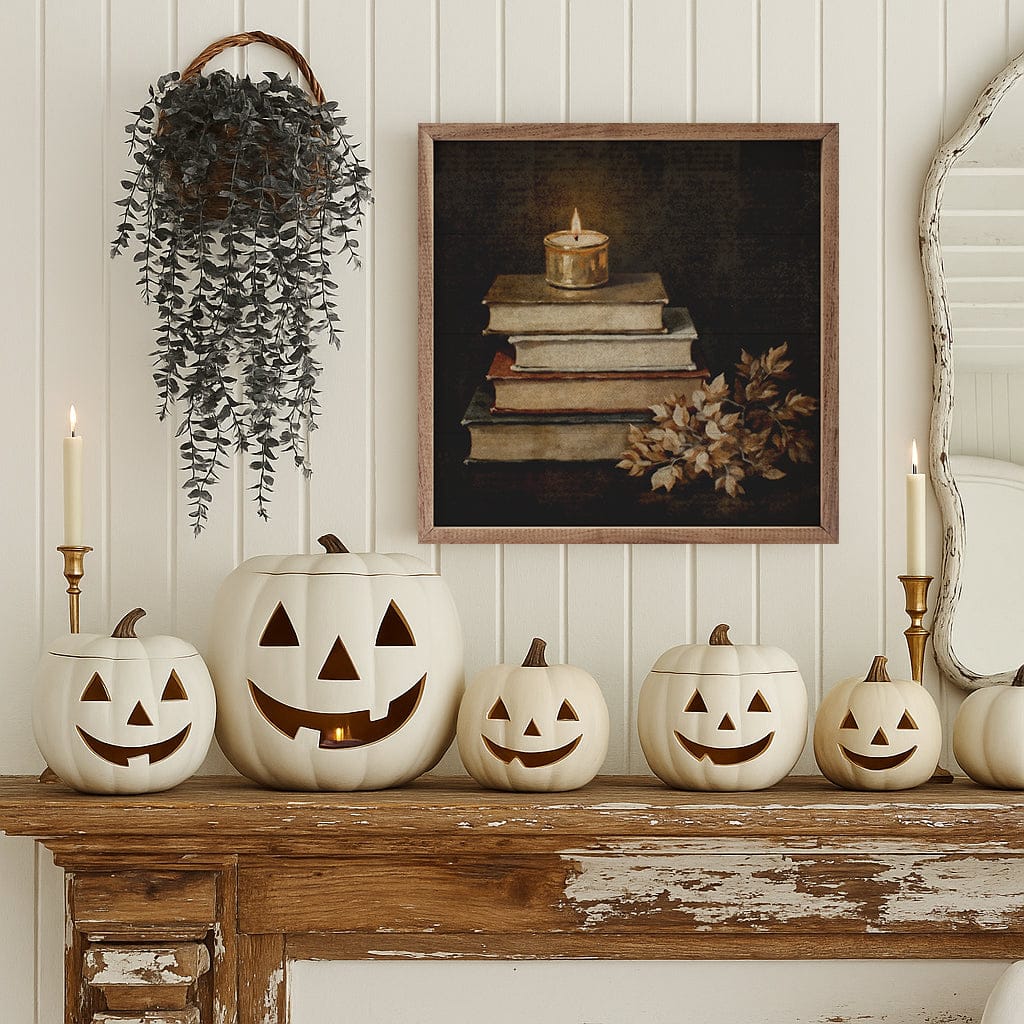 Kendrick Home Walnut Frames Floral Autumn Books