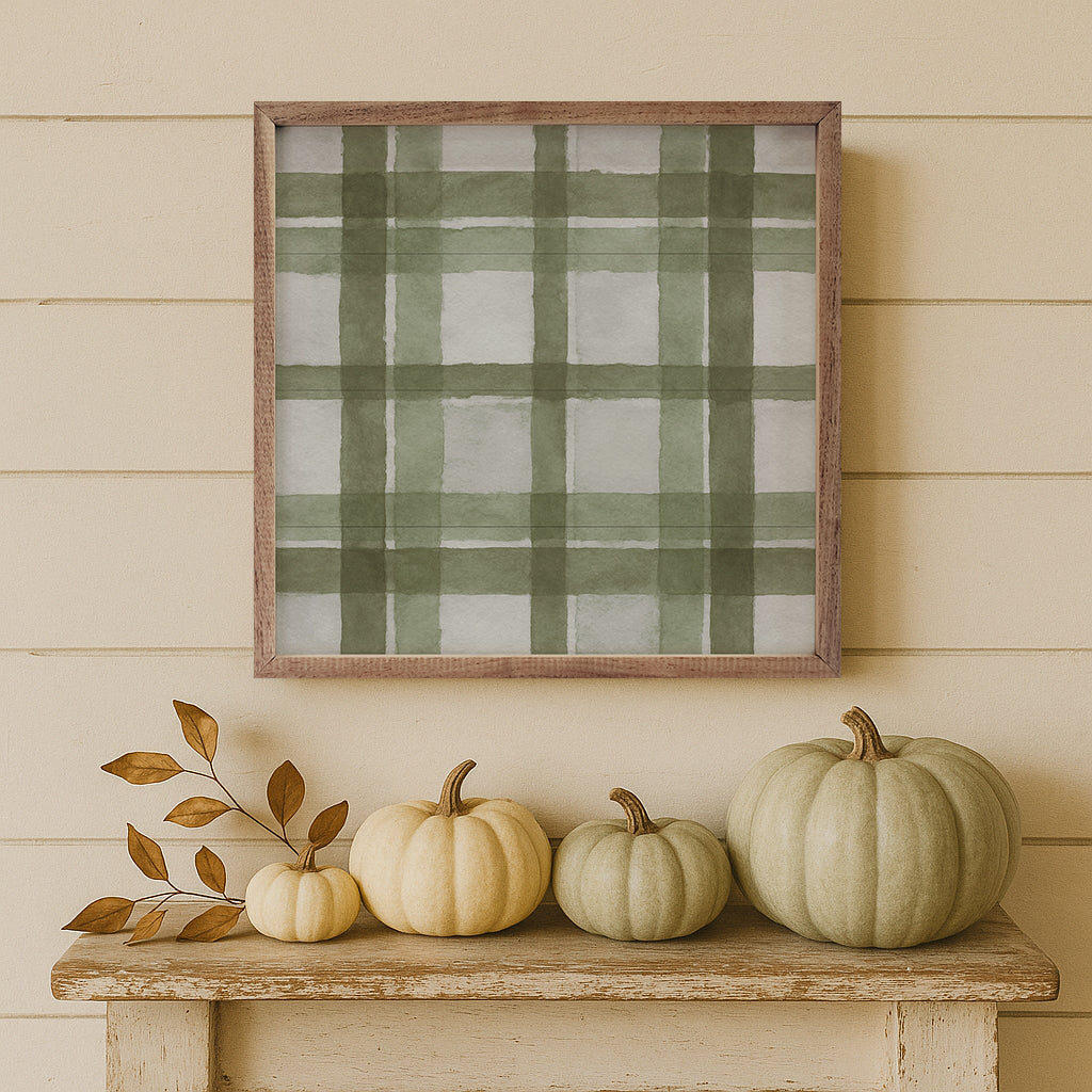 Hearthside Plaid Printed and Framed Wall Sign