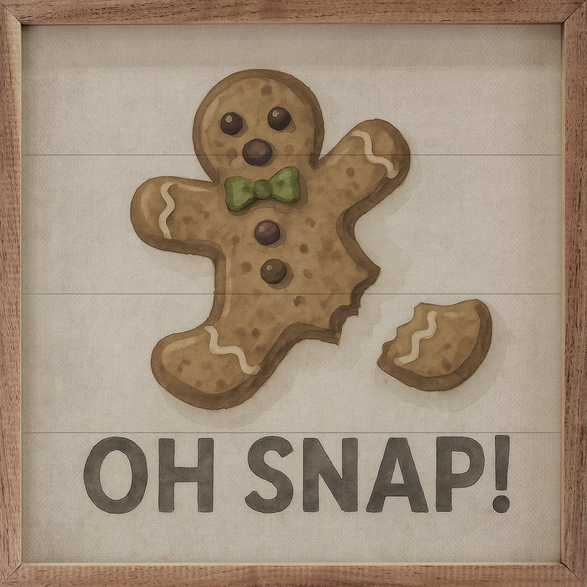 Oh Snap Gingerbread Printed and Framed Wall Sign