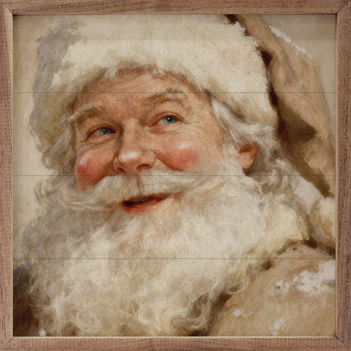 Santa's Portrait Printed and Framed Wall Sign