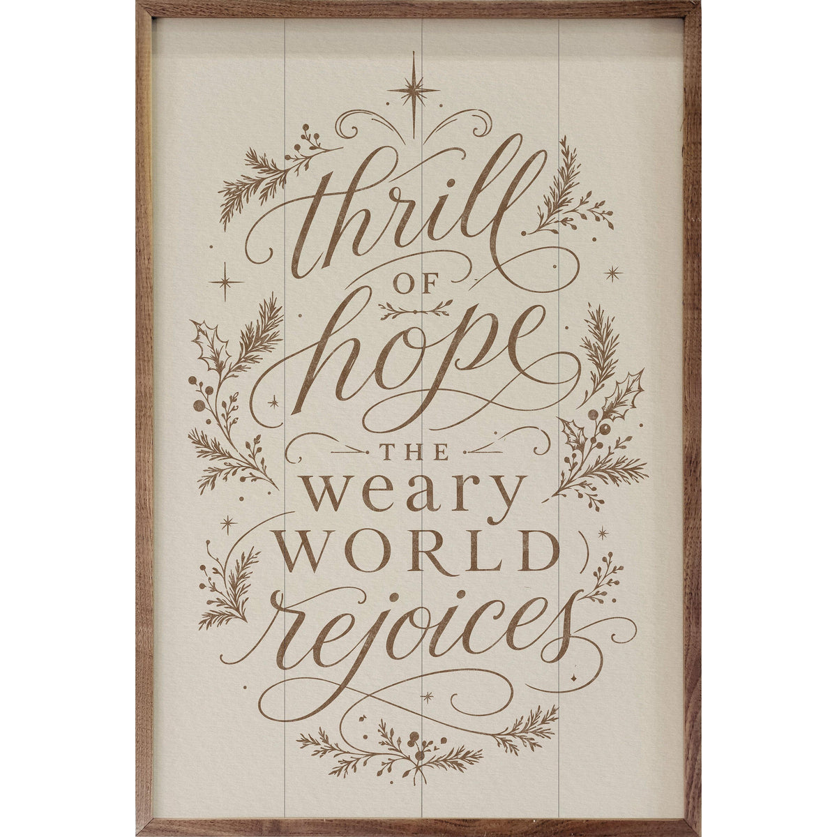 A Thrill Of Hope Typography Printed and Framed Wall Sign