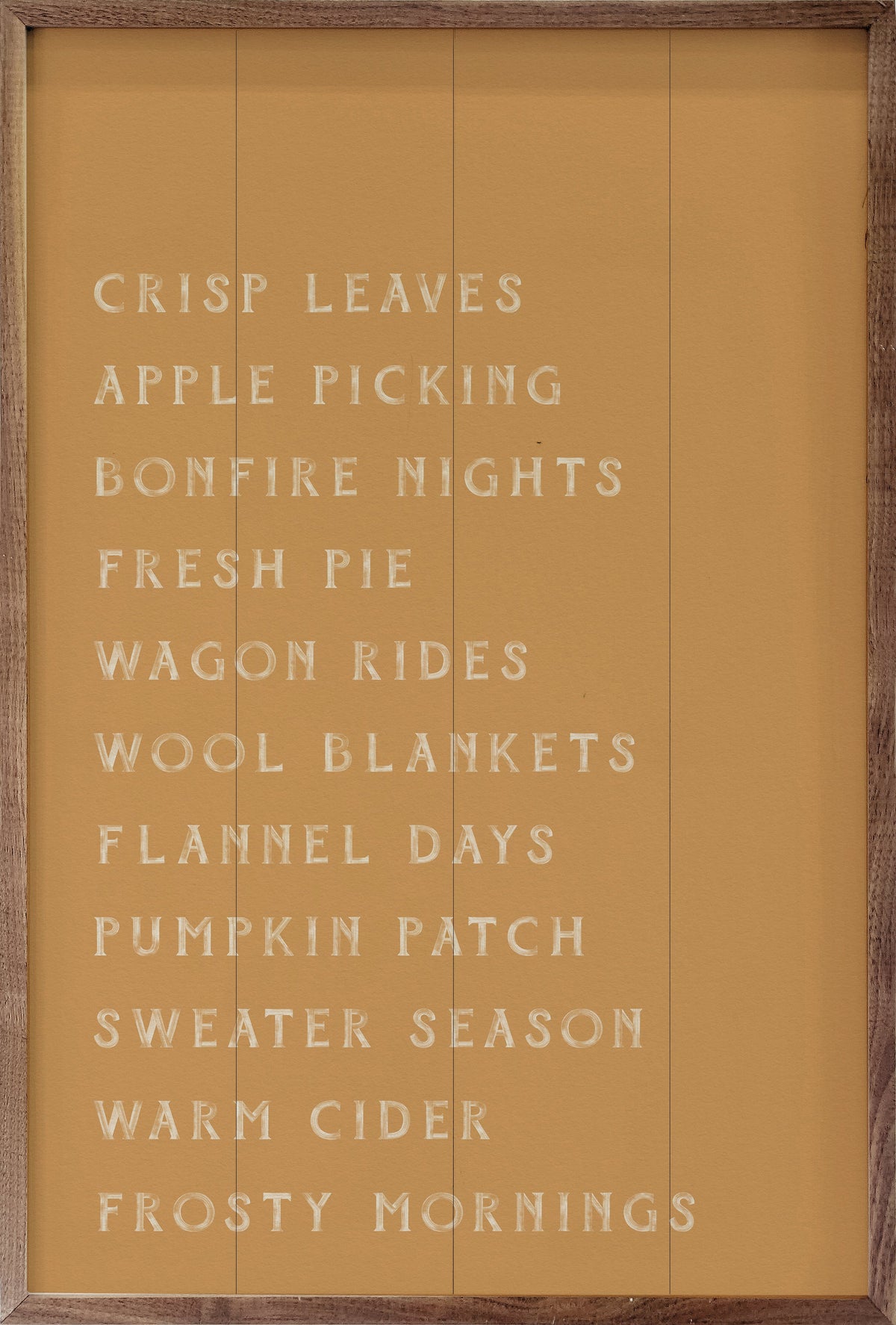 Autumn Activities List Printed and Framed Wall Sign