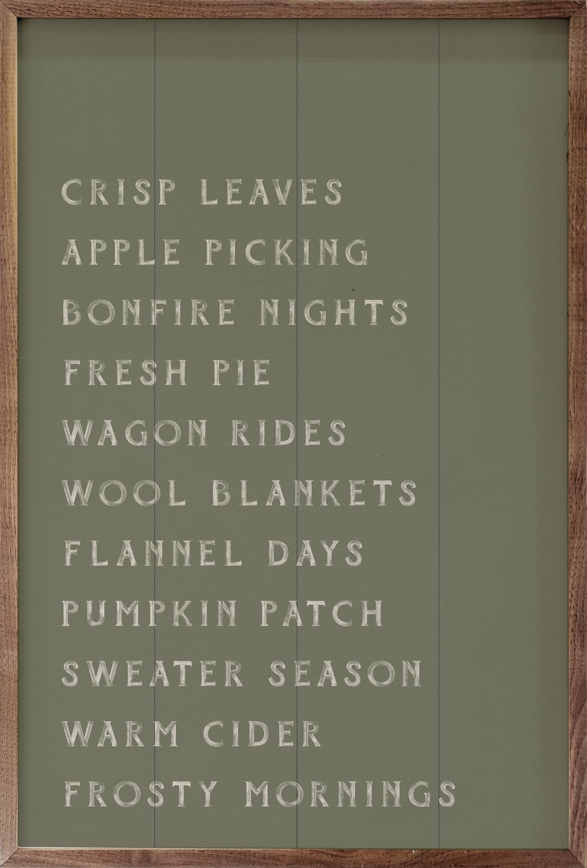 Autumn Activities List Printed and Framed Wall Sign