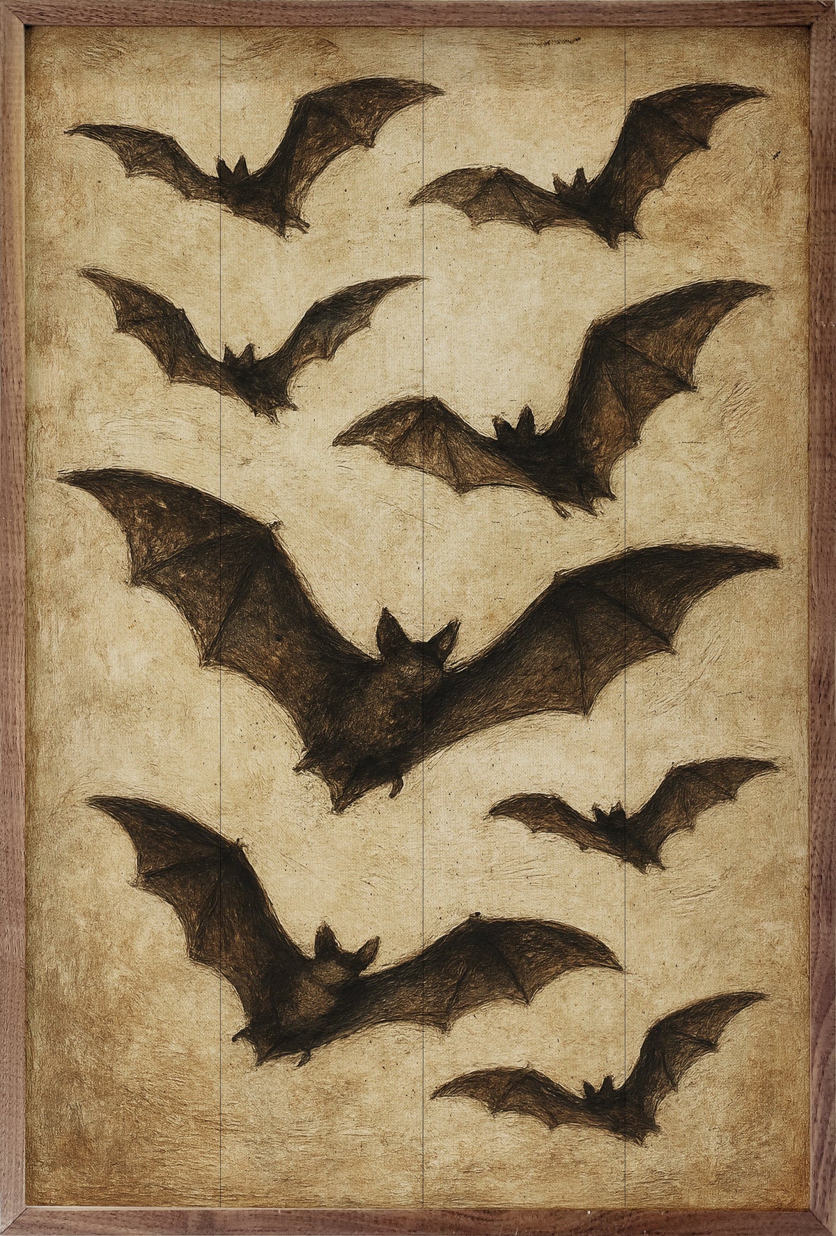Bats Printed and Framed Wall Sign