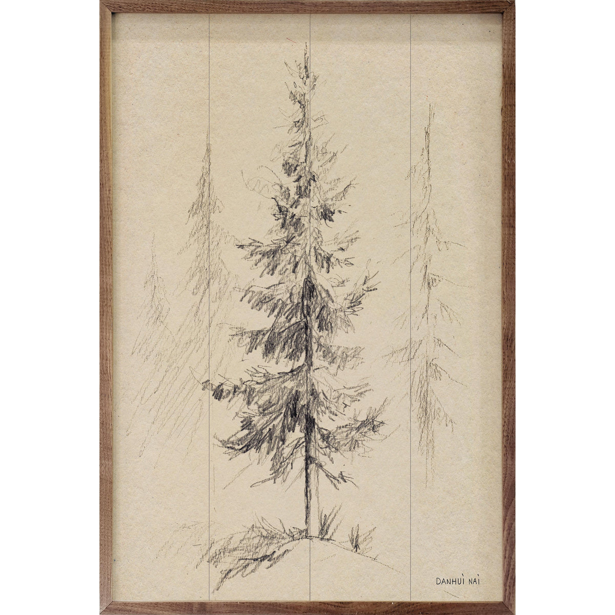 Elegant Pine I By Danhui Nai Printed and Framed Wall Sign