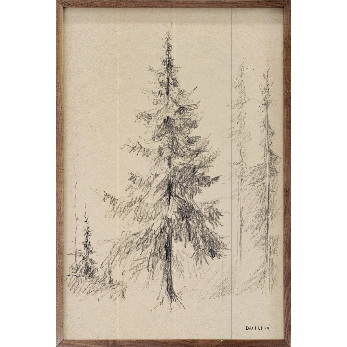 Elegant Pine II By Danhui Nai Printed and Framed Wall Sign