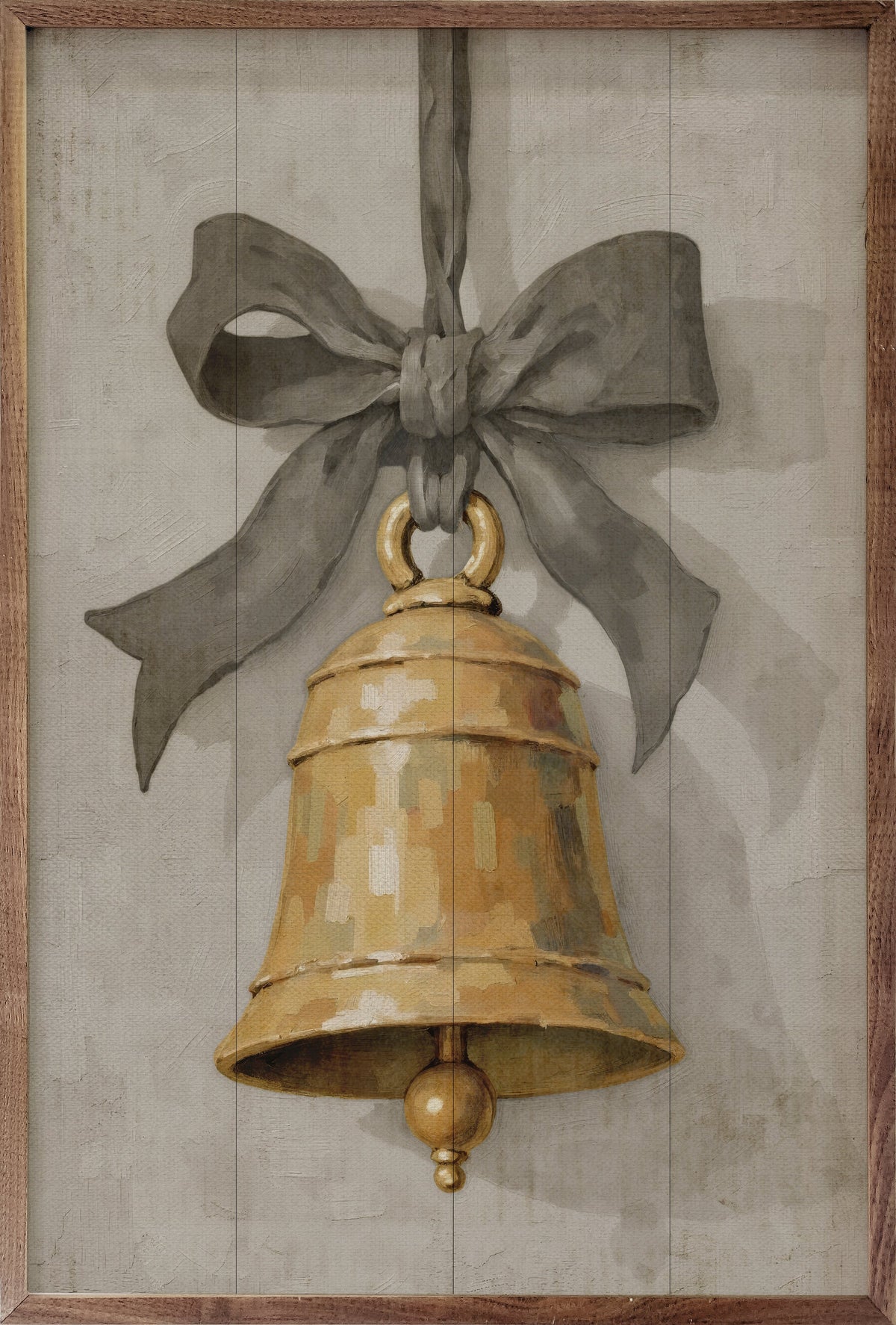Hanging Bell Ribbon Printed and Framed Wall Sign
