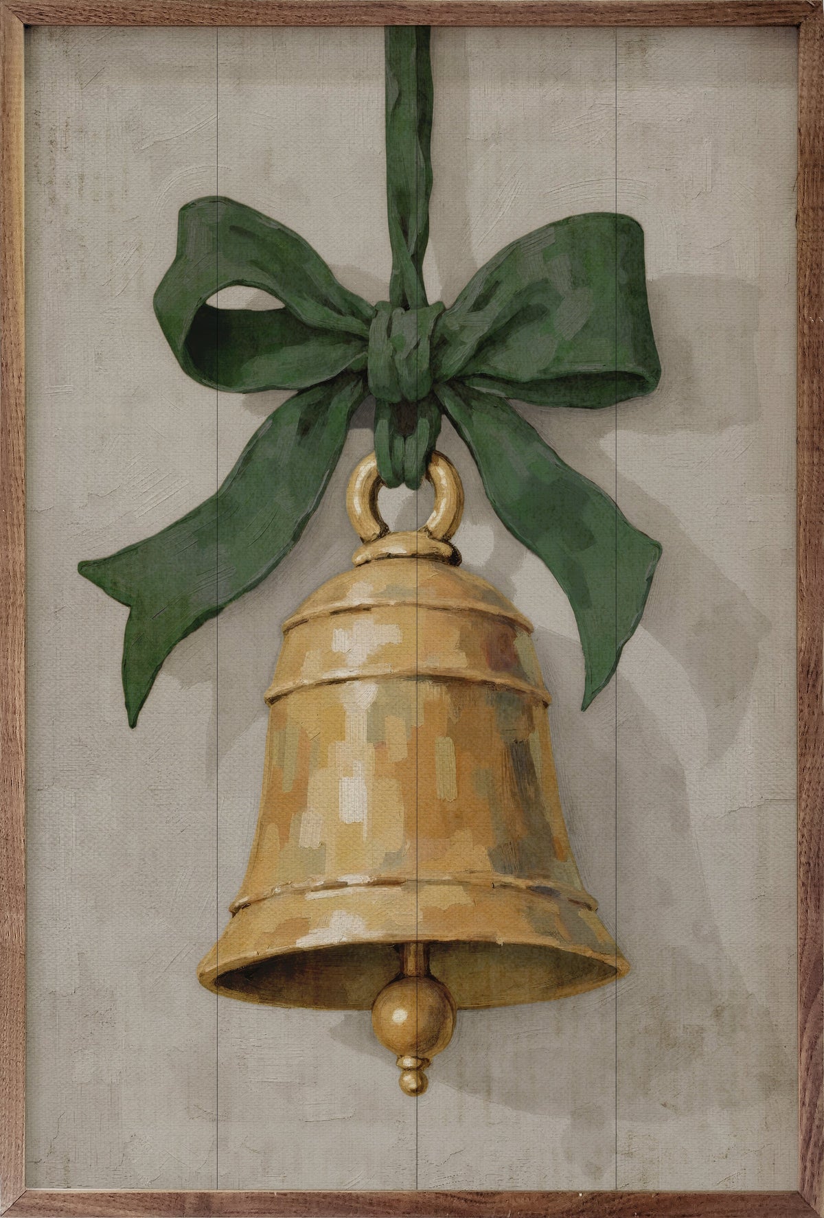 Hanging Bell Ribbon Printed and Framed Wall Sign
