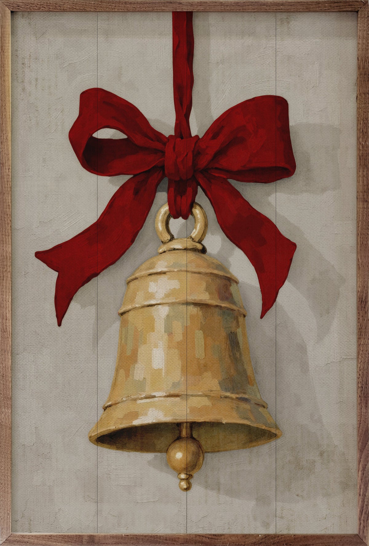 Hanging Bell Ribbon Printed and Framed Wall Sign