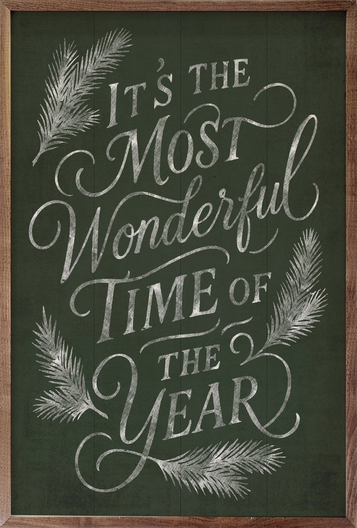It's The Most Wonderful Time Pine Printed and Framed Wall Sign