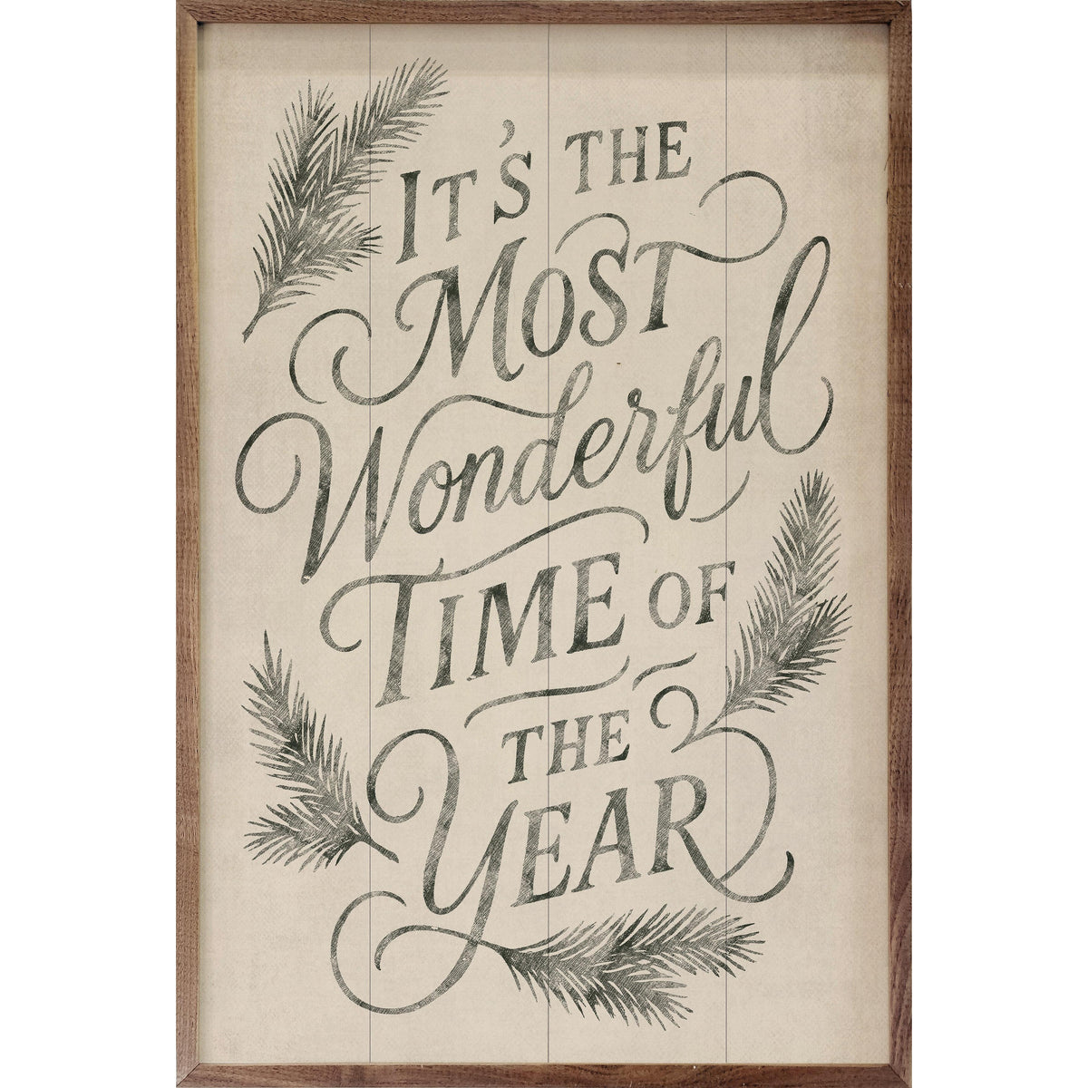It's The Most Wonderful Time Pine Printed and Framed Wall Sign