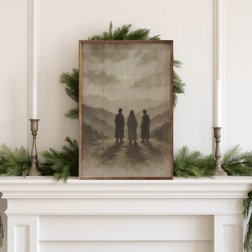 Three Wise Men Neutral Printed and Framed Wall Sign