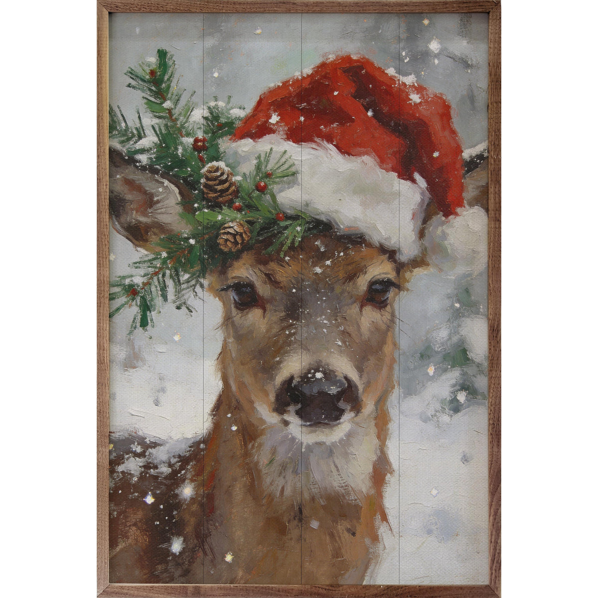 Winter Deer Noel Printed and Framed Wall Sign