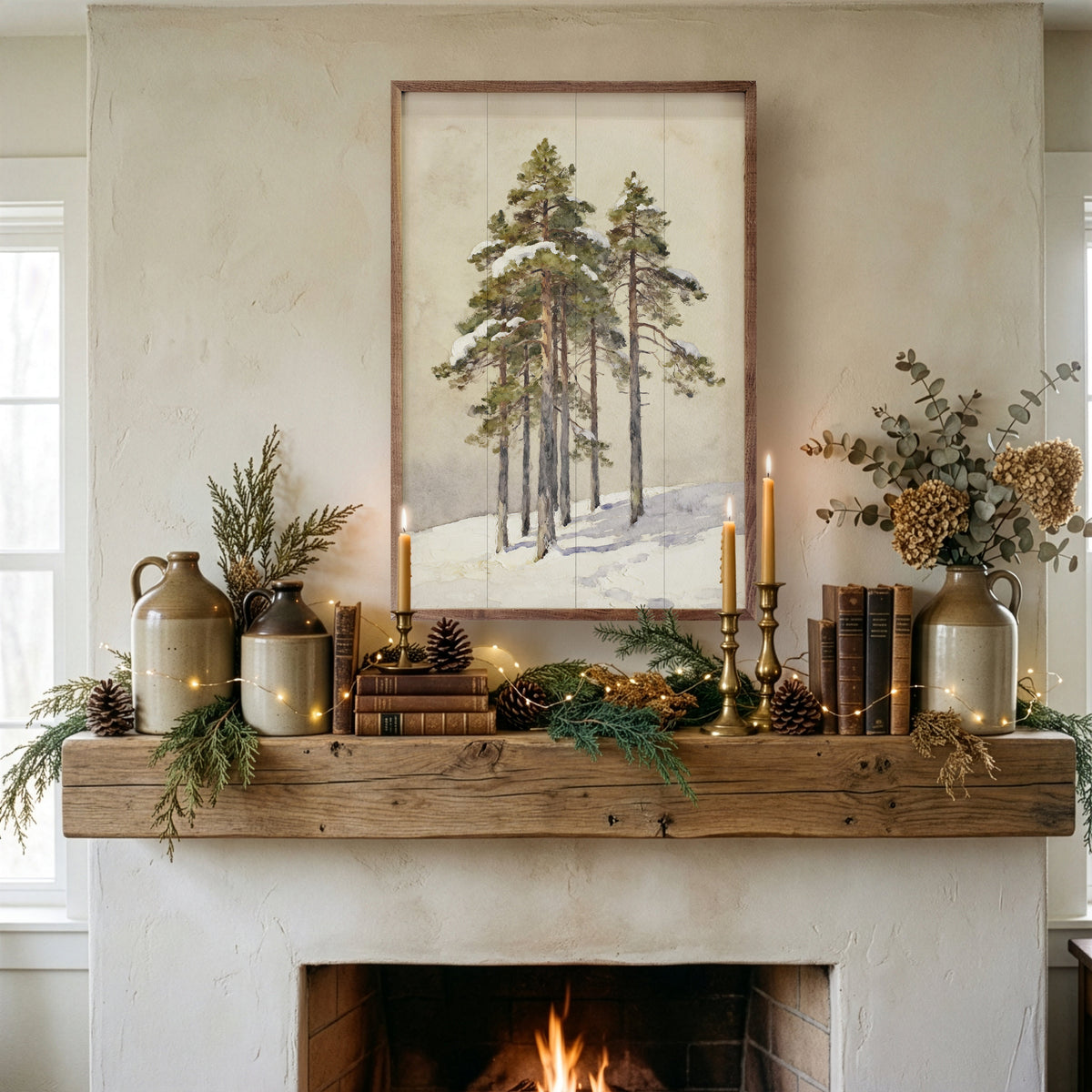 Group Of Cedar Trees Printed and Framed Wall Sign