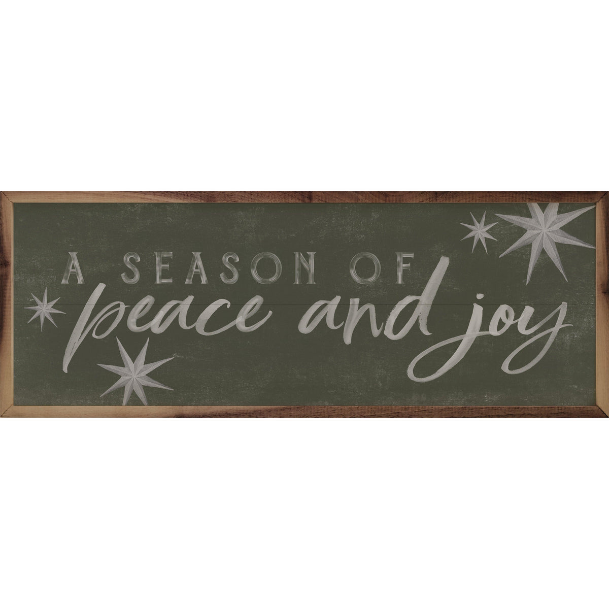 A Season Of Peace And Joy Green Printed and Framed Wall Sign