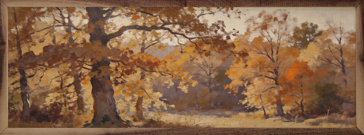 Autumn Trees In Golden Light Printed and Framed Wall Sign