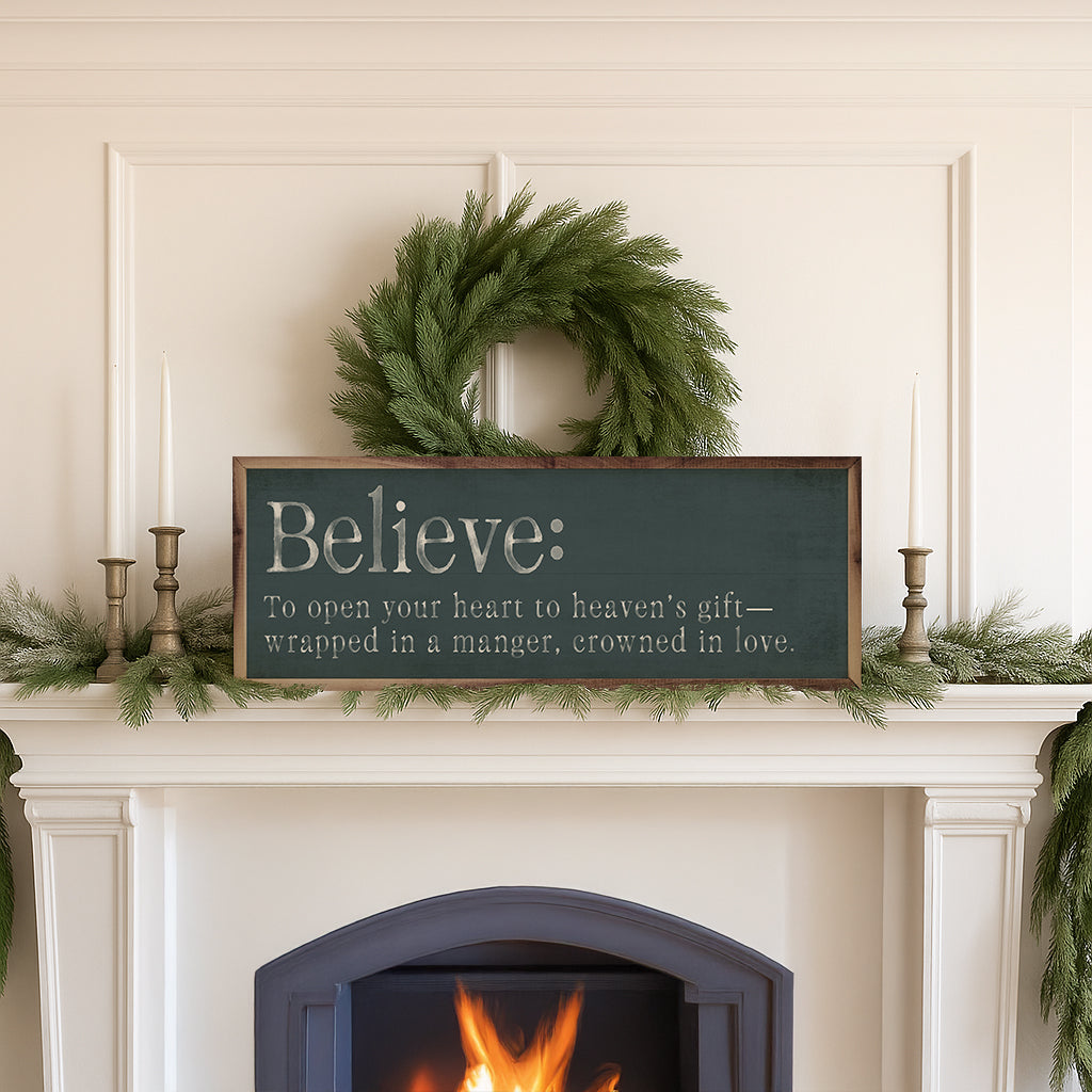 Believe Definition Printed and Framed Wall Sign